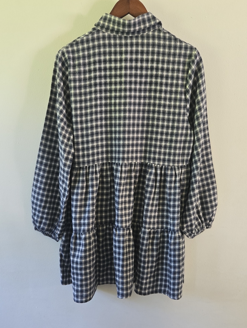 Pink Lily Plaid Dress Blue & White Medium - Picture 2 of 6